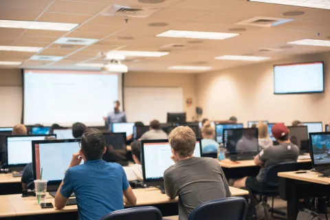 students sitting in a classroom