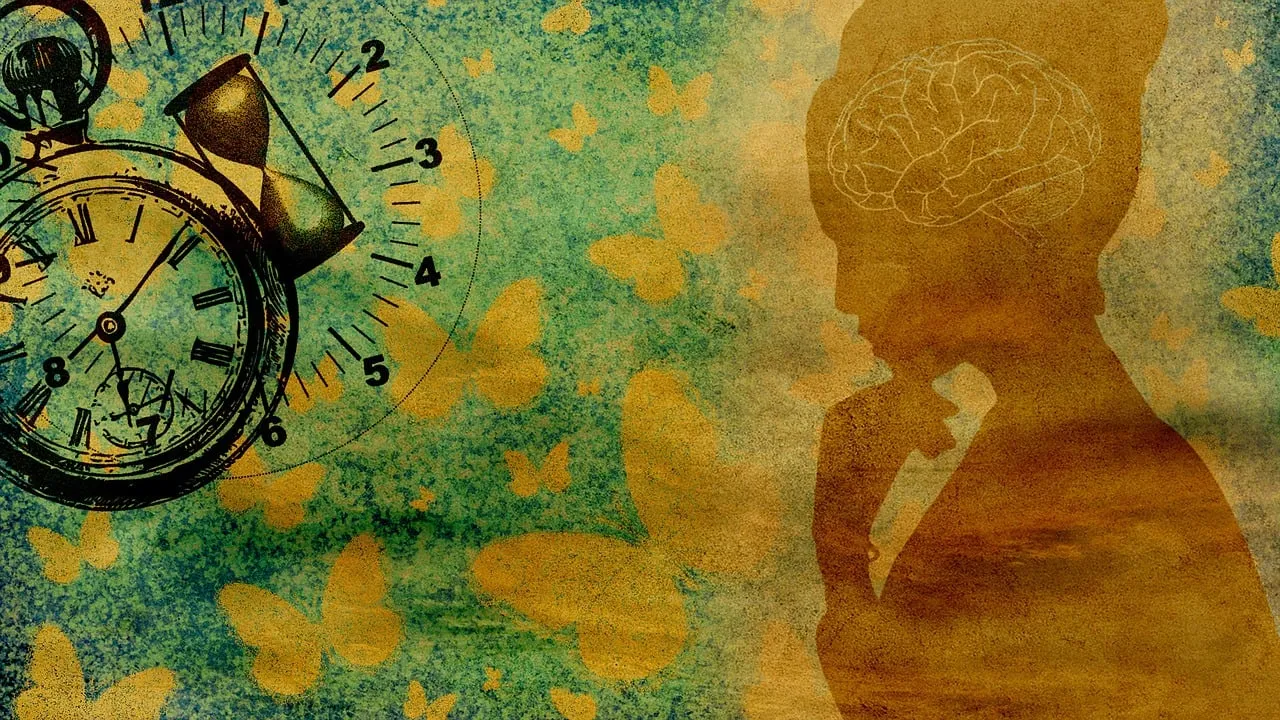 Image of clocks and a person thinking